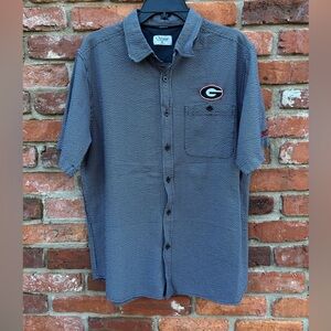 Chiliwear Checkered Men's Short Sleeve Shirt Button Down UGA Embroidered XL*